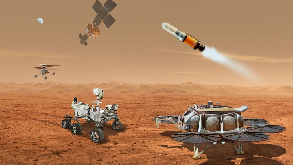 Ilustración del concepto de retorno de muestra de Marte