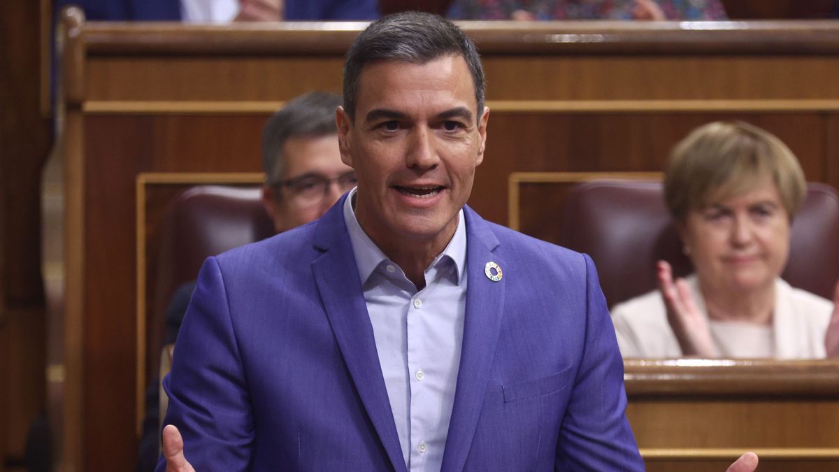 El presidente del Gobierno, Pedro Sánchez, durante una sesión de control en el Congreso