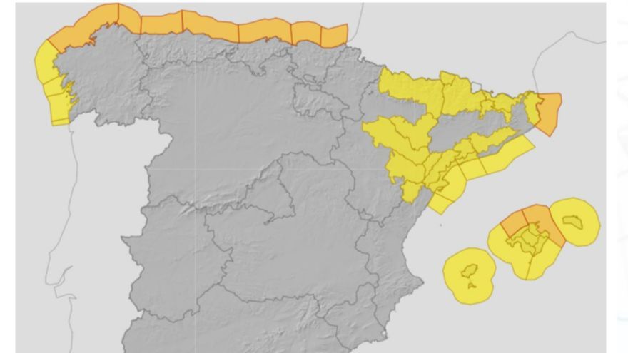 Avisos por fuerte viento y temporal marítimo previstos para el viernes 4 de noviembre