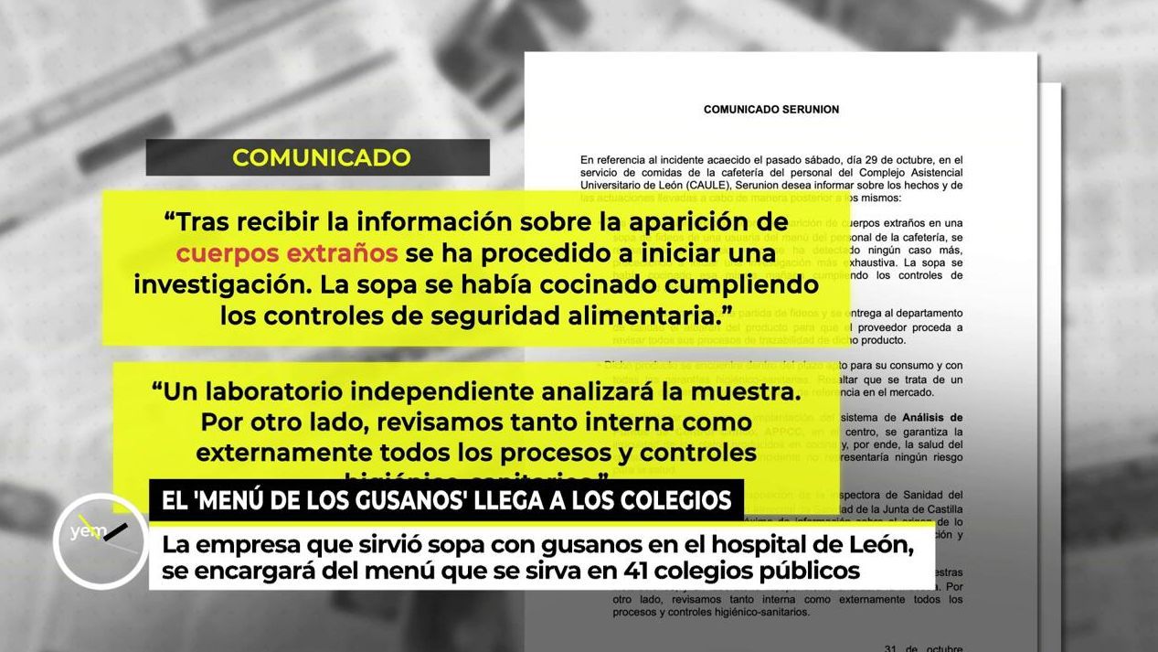 El comunicado de la empresa de catering