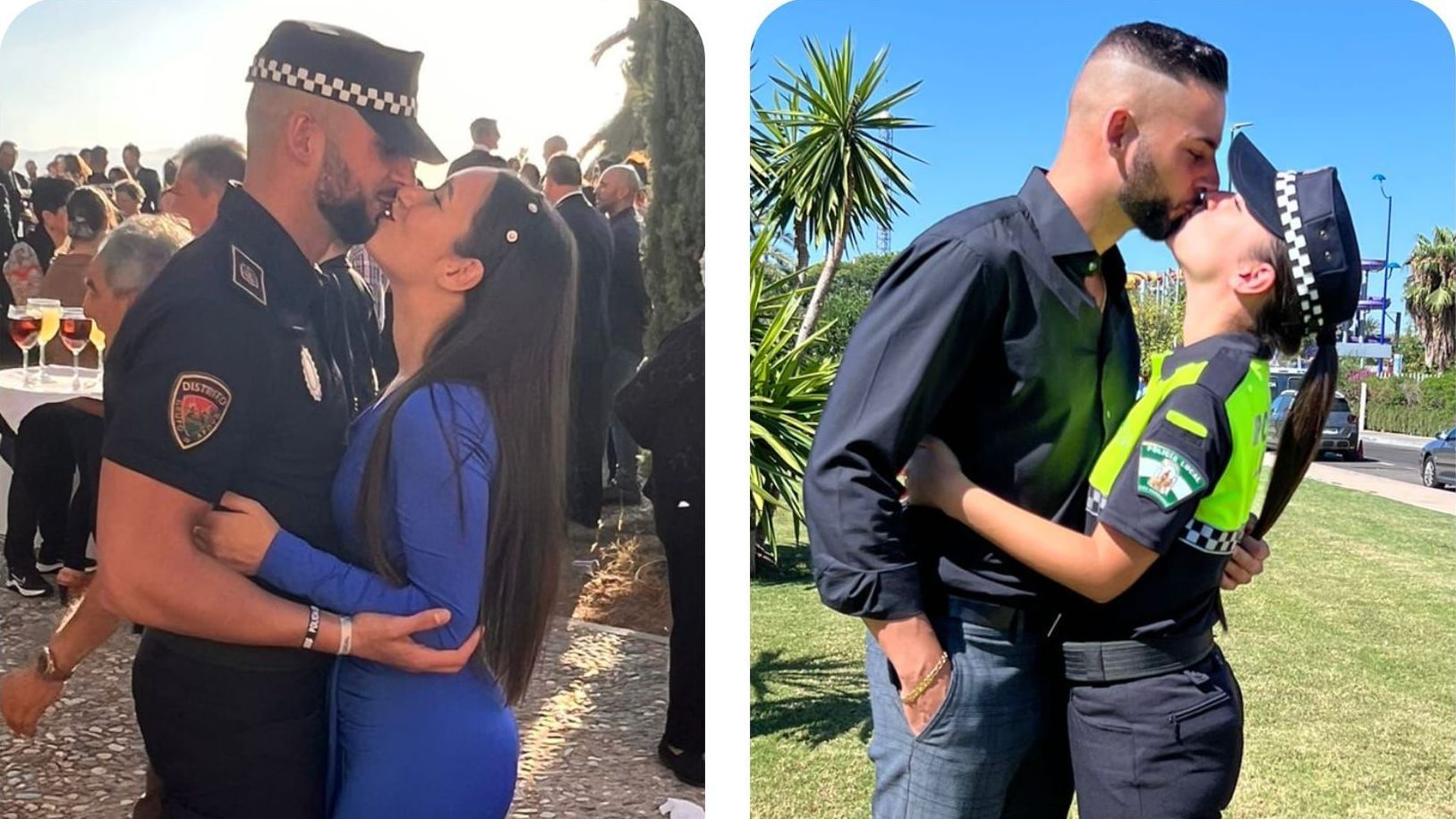 Julio y Andrea durante la toma de posesión de ambos como policías locales