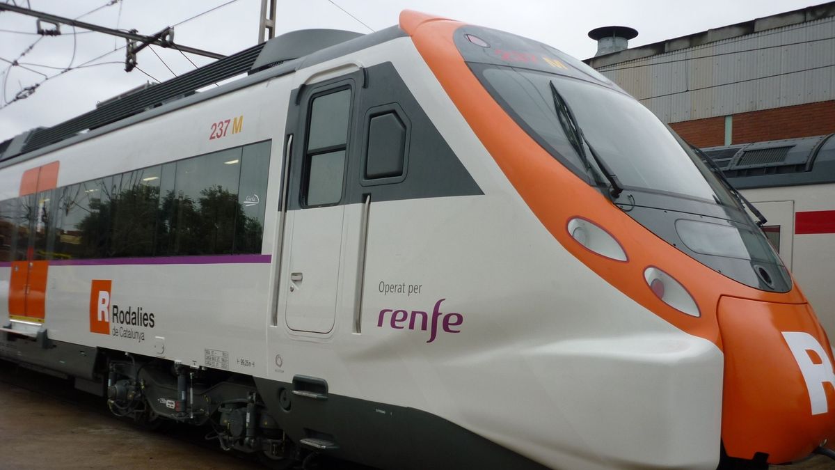 Imagen de archivo de un tren de Rodalies Imagen de archivo de un tren de Rodalies