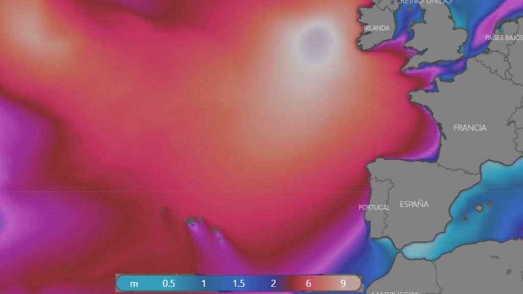 Previsión de oleaje en el Atlántico por exMartin previsto para el domingo