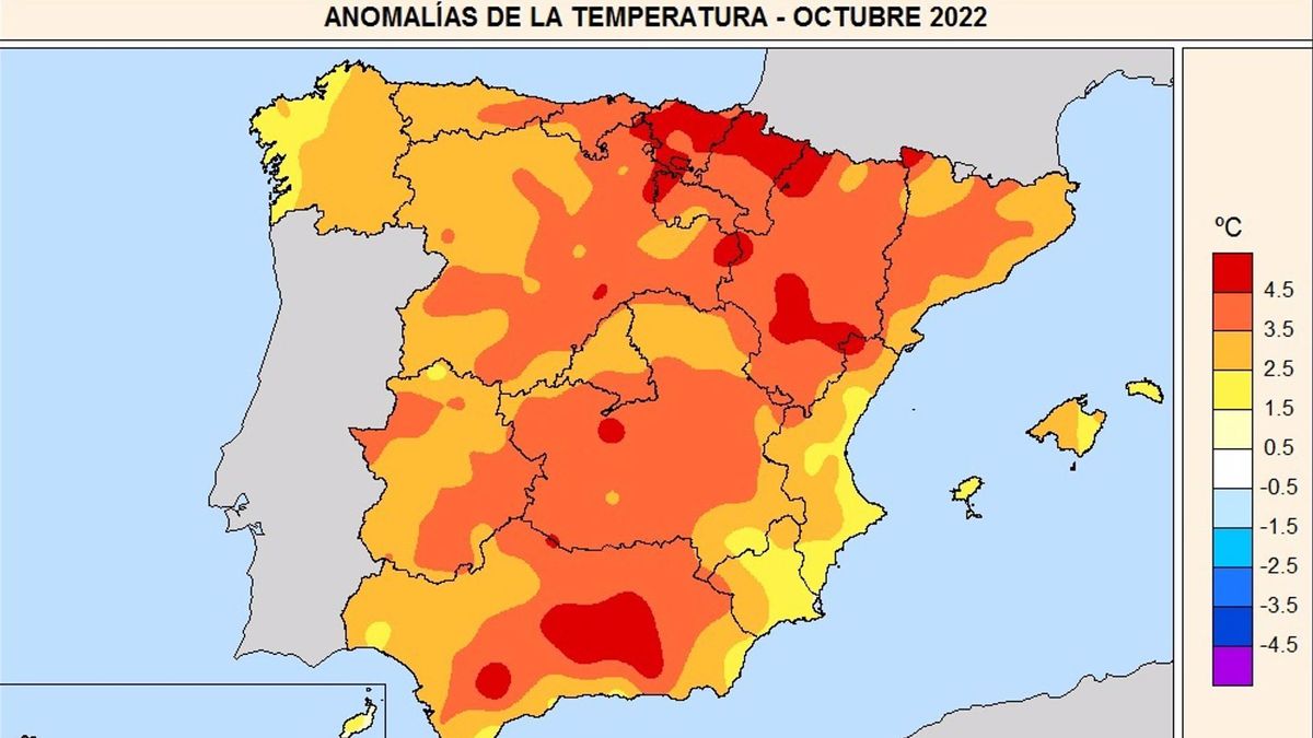 El octubre más cálido en España desde que hay registros: "Con 3,6ºC por encima de lo normal"