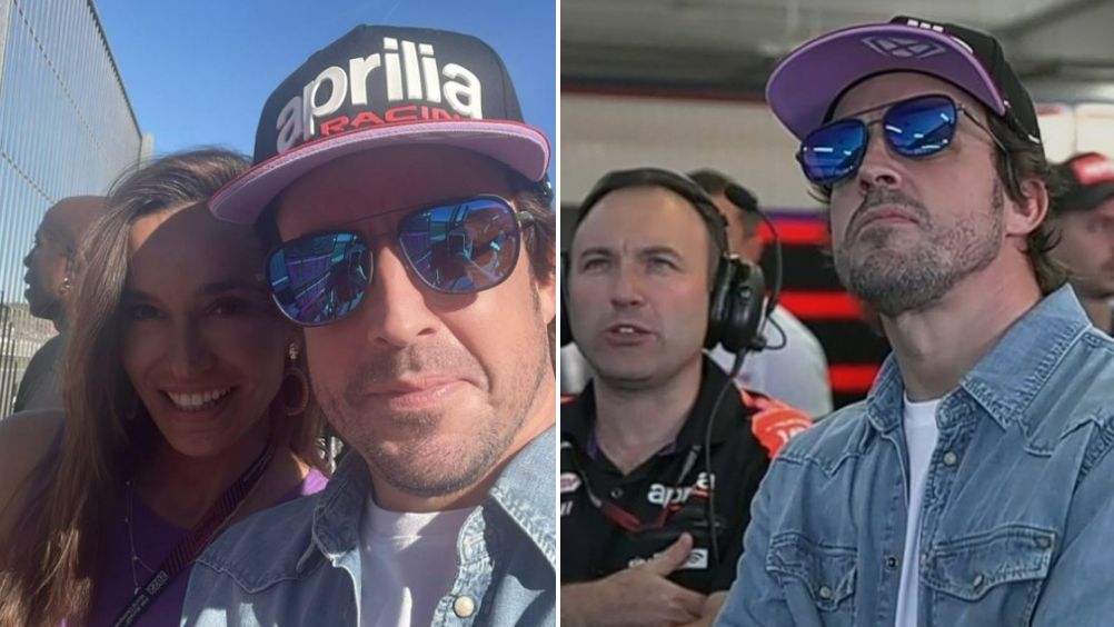 Fernando Alonso sorprende a Andrea Schlager en Valencia: "Visita en el trabajo"