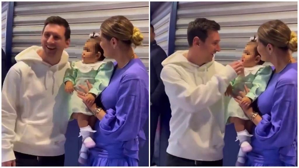 La hija de Marquinhos se queda embelesada al conocer a Messi: no pudo ni mirar a cámara durante la foto
