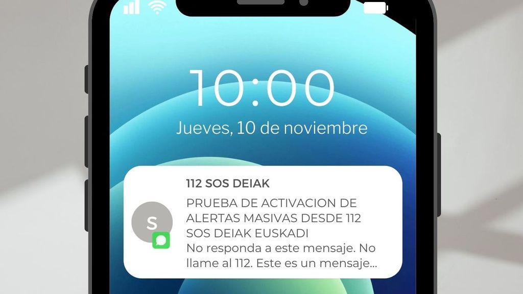 Mensaje alerta emergencias Gobierno Vasco