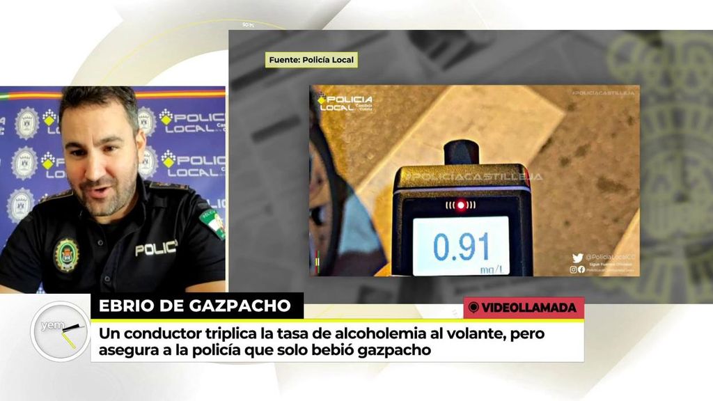 Un hombre triplica la tasa de alcohol permitida en sangre y se justifica así: "Solo he bebido gazpacho"