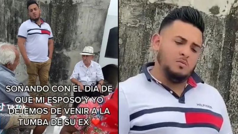 Acompaña a su marido a la tumba de su exnovia y el vídeo se vuelve viral