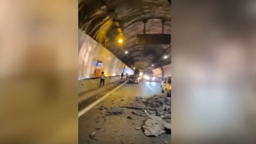 Cerrado un túnel de la AP-1, sentido Vitoria, tras el desprendimiento del revestimiento del interior
