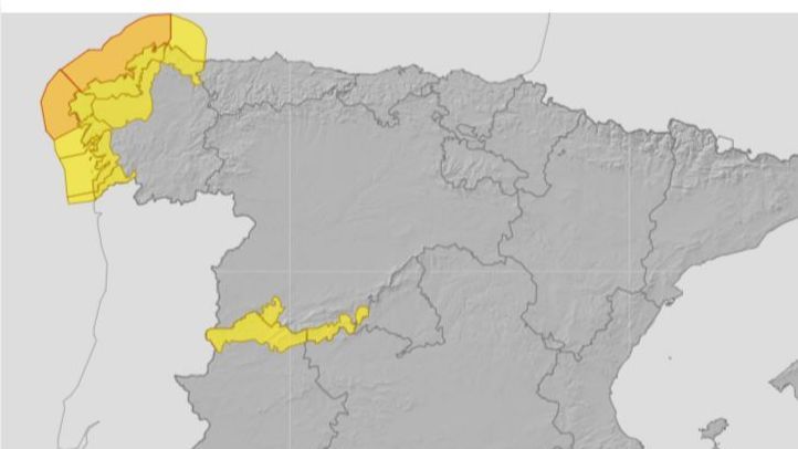 Avisos por lluvias, viento fuerte y fenómenos costeros previstos para el martes 15