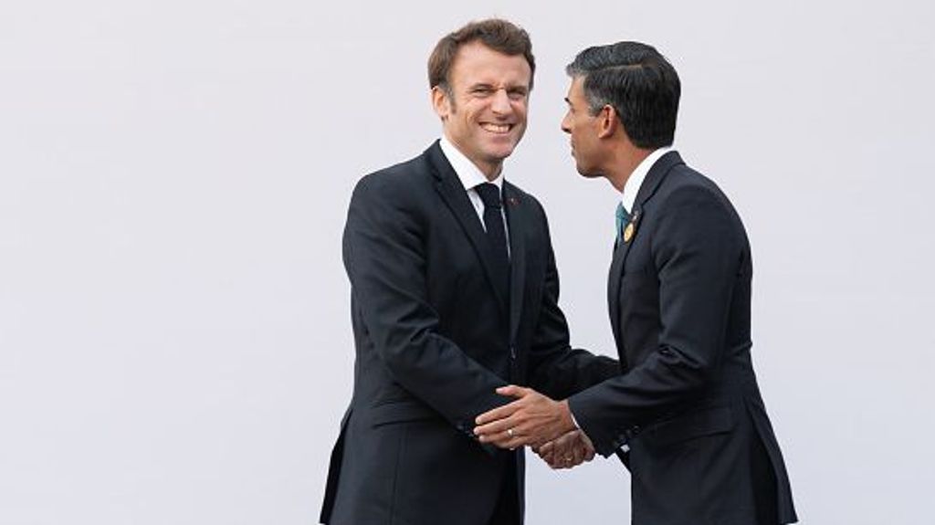 Macron junto a Sunak en la Cumbre del Clima