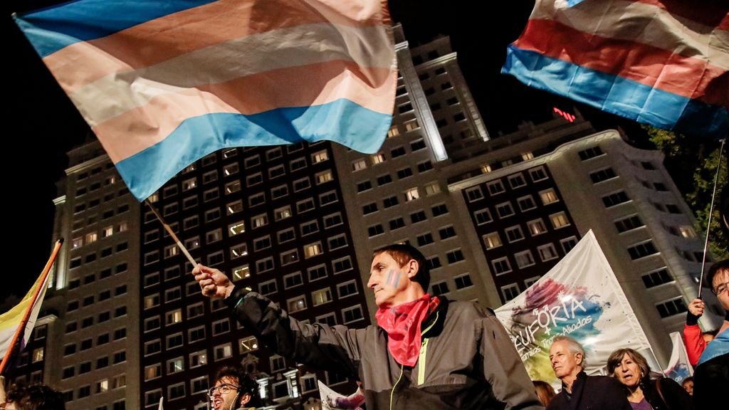 Manifestantes a favor de la Ley Trans en Madrid el pasado fin de semana