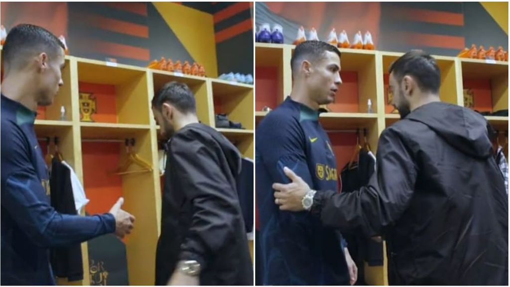 Las tensiones en el United llegan al vestuario de Portugal: el frío saludo entre Cristiano y Bruno Fernandes