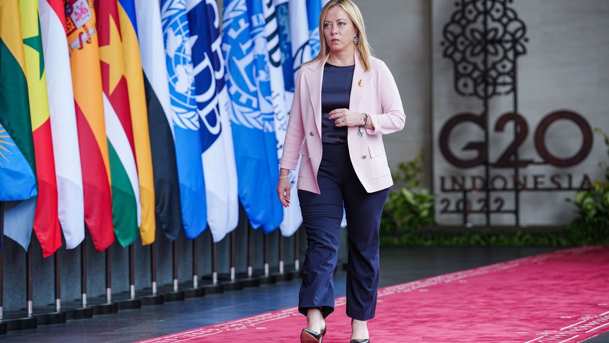 La premier italiana Giorgia Meloni en el G20 celebrado en Indonesia.