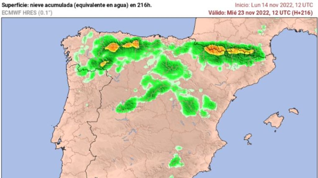 Nieve en zonas de montaña