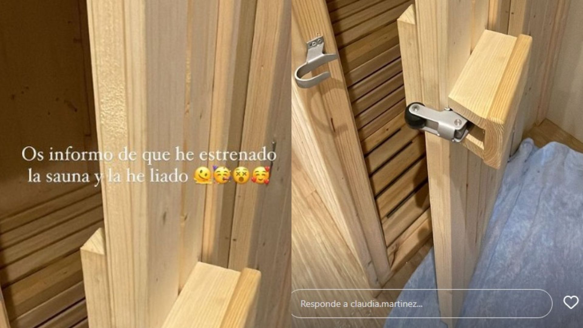 Claudia Martínez estrena la sauna que tiene en su casa