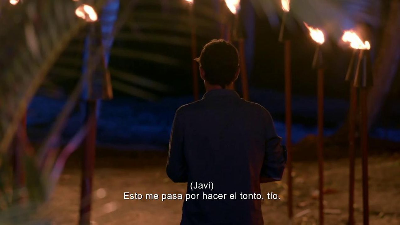 Javi, saliendo de la hoguera