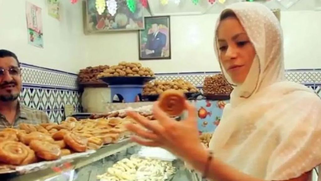 Shakira con un hiyab en Marrakech