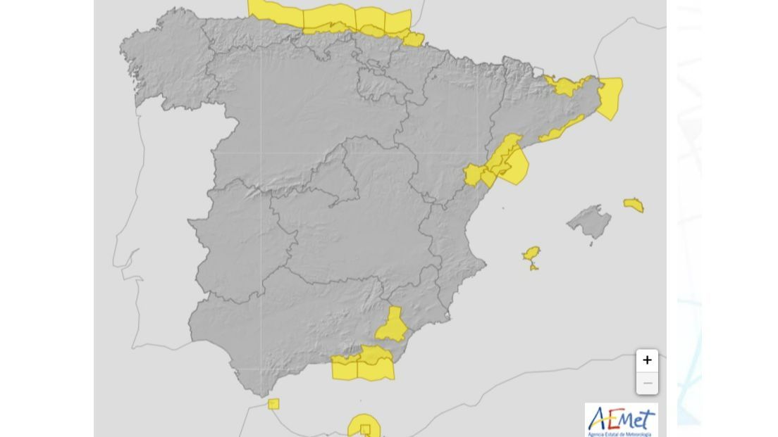 Avisos previstos para el viernes por lluvias, fenómenos costeros, tormentas o viento