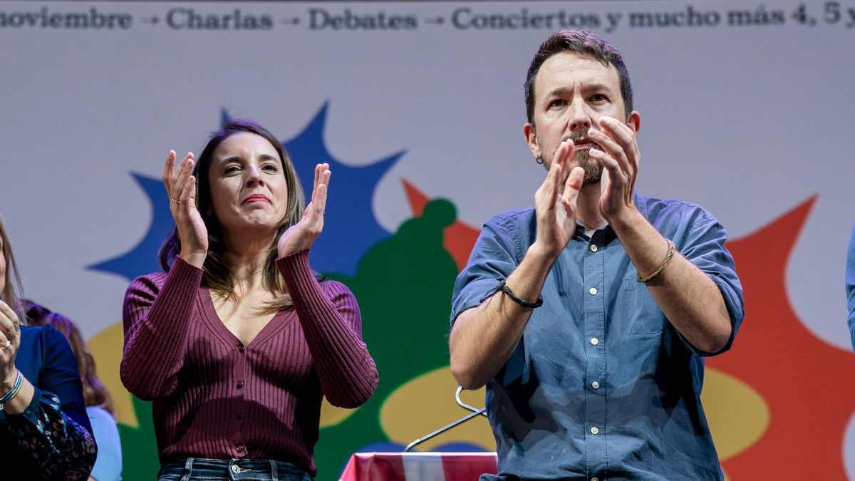 El exlíder de Podemos, Pablo Iglesias, y la ministra de Igualdad, Irene Monter
