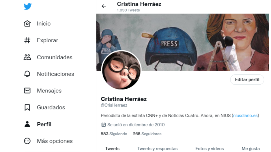 Más opciones de Twitter