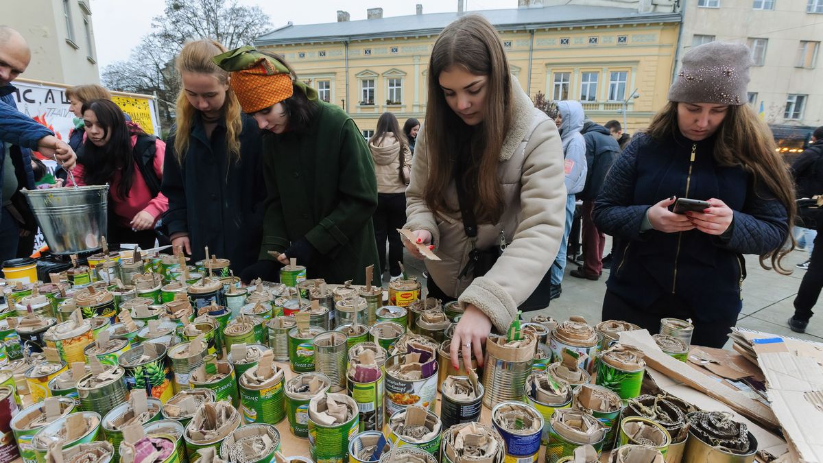 Ukrainian volunteers make trench candles for the Armed Forces of Ukraine, for the upcoming winter. Trench candles are made from empty metal cans wrapped in corrugated cardboard and filled with paraffin or wax. Trench candles provide light and warmth. Russia invaded Ukraine on 24 February 2022, triggering the largest military attack in Europe since World War II. Ukrainian volunteers make trench candles for the Armed Forces of Ukraine, for the upcoming winter. Trench candles are made from empty metal cans wrapped in corrugated cardboard and filled with paraffin or wax. Trench candles provide light and warmth. Russia invaded Ukraine on 24 February 2022, triggering the largest military attack in Europe since World War II.