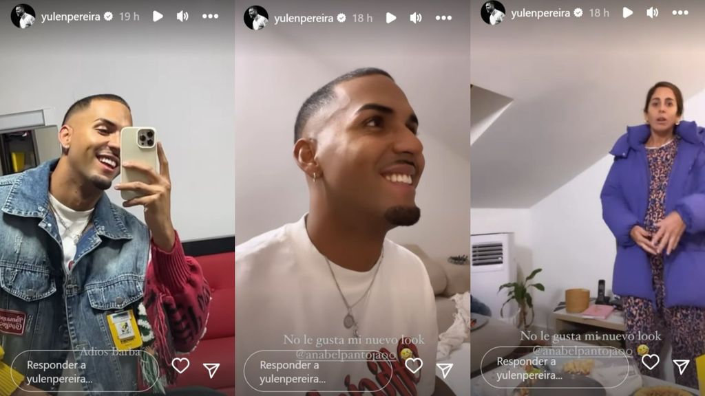 Yulen Pereira ha mostrado en sus stories la reacción de Anabel Pantoja al ver su nuevo look