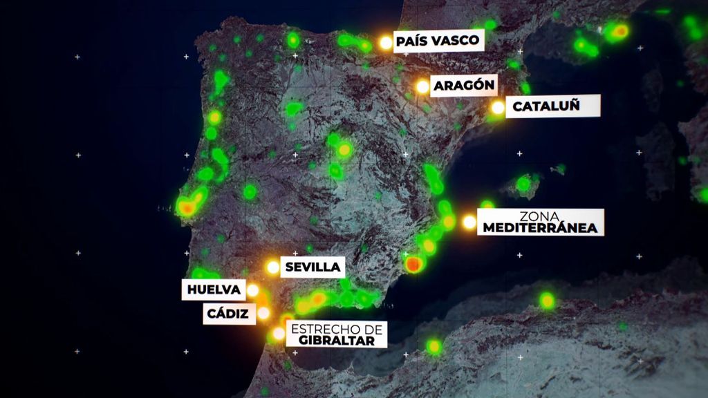 El mapa de los avistamientos OVNI en España