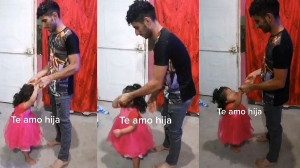 Se hace viral por bailar con su hija pequeña el vals de los 15 años