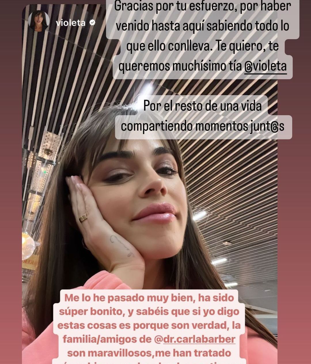 Violeta hace balance del bautizo del hijo de Carla Barber