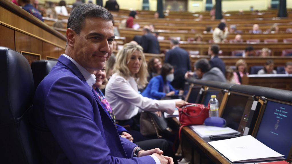 El presidente del Gobierno, Pedro Sánchez, en el Congreso