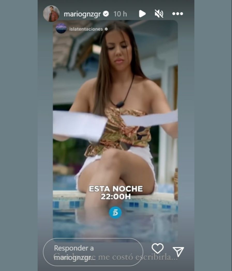 Así ha reaccionado Mario González al ver a Laura Casabela romper su carta