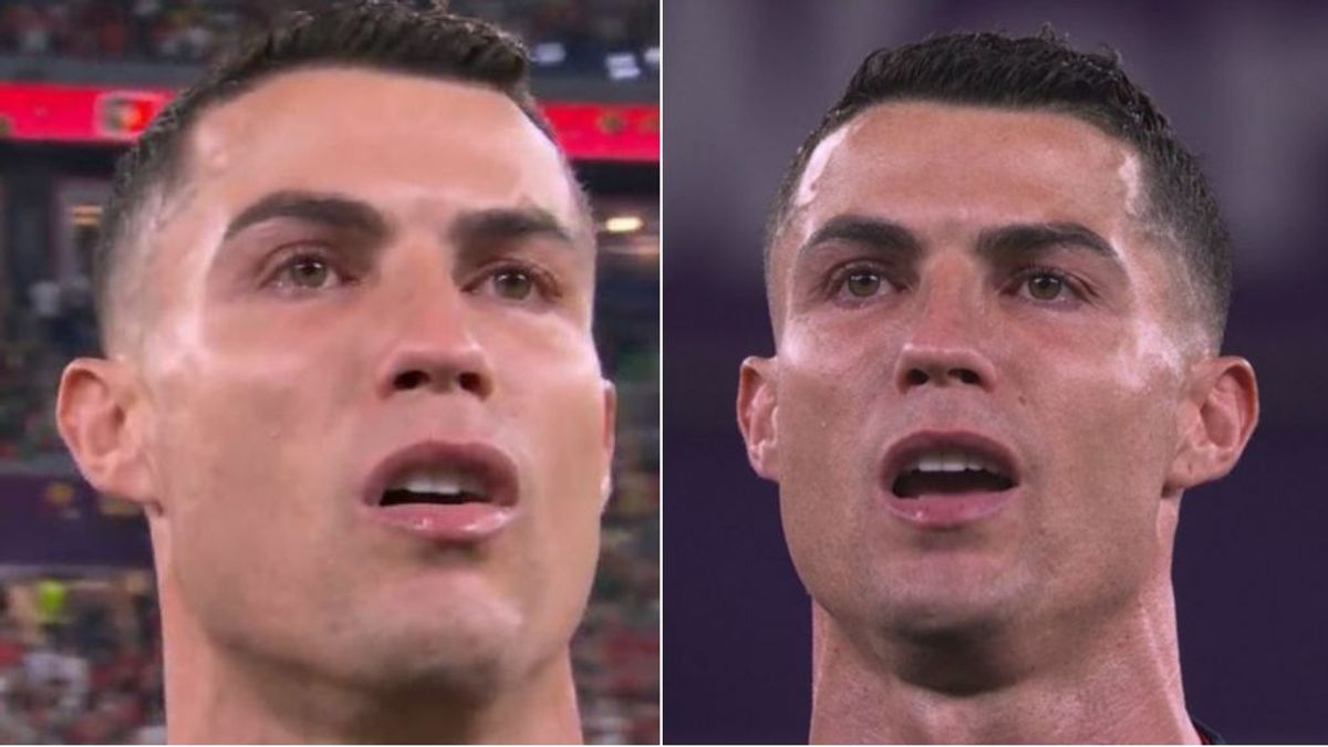 Cristiano Ronaldo no puede contener las lágrimas: suena el himno y el portugués se rompe Cristiano Ronaldo no puede contener las lágrimas: suena el himno y el portugués se rompe