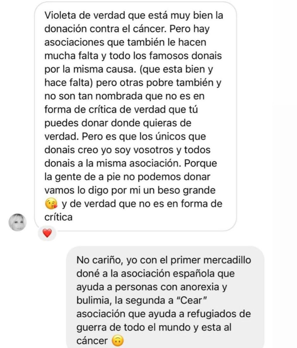 Mensaje a Violeta Mangriñán