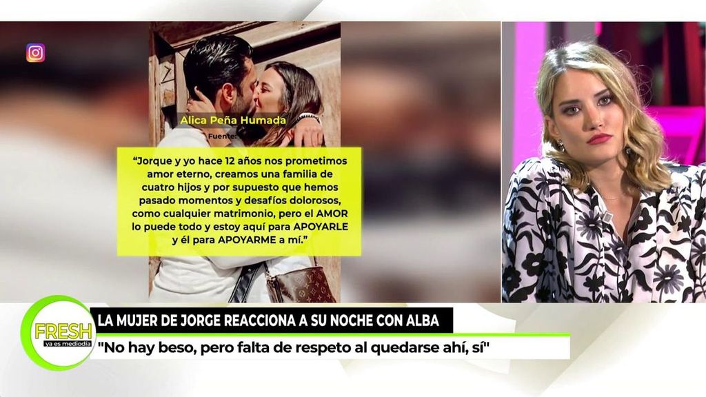 Alba Carrillo reacciona a los comentarios de la mujer de Jorge Pérez: "Yo también tengo familia y tengo un proyecto de vida"