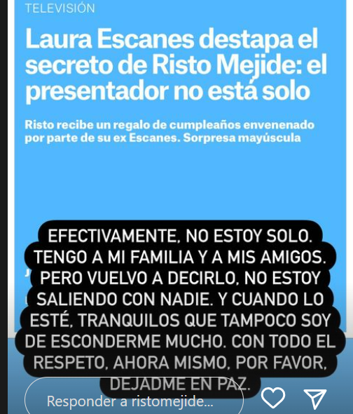 La respuesta de Risto Mejide al gesto de Laura Escanes
