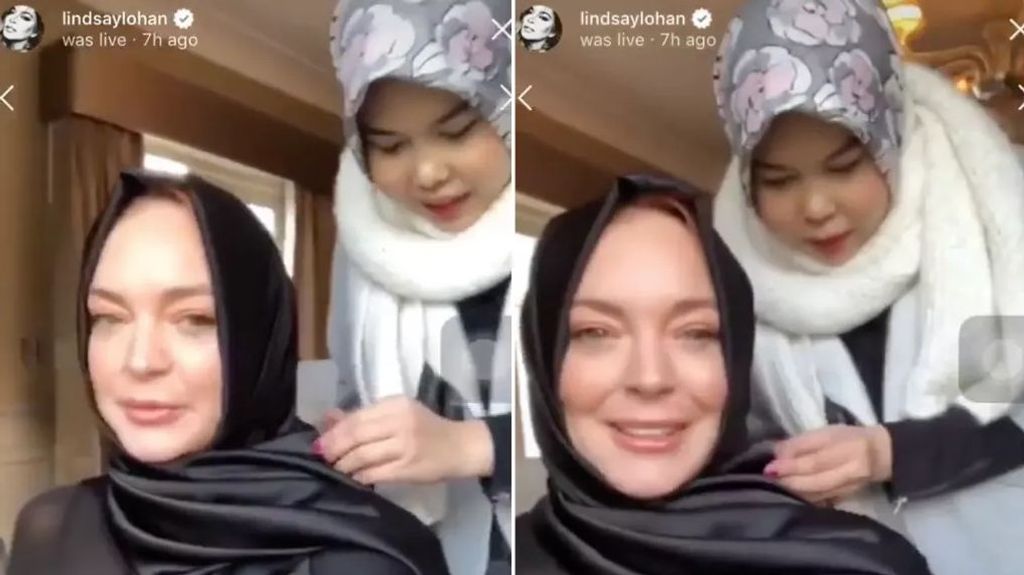 Lindsay con hijab en su Instagram