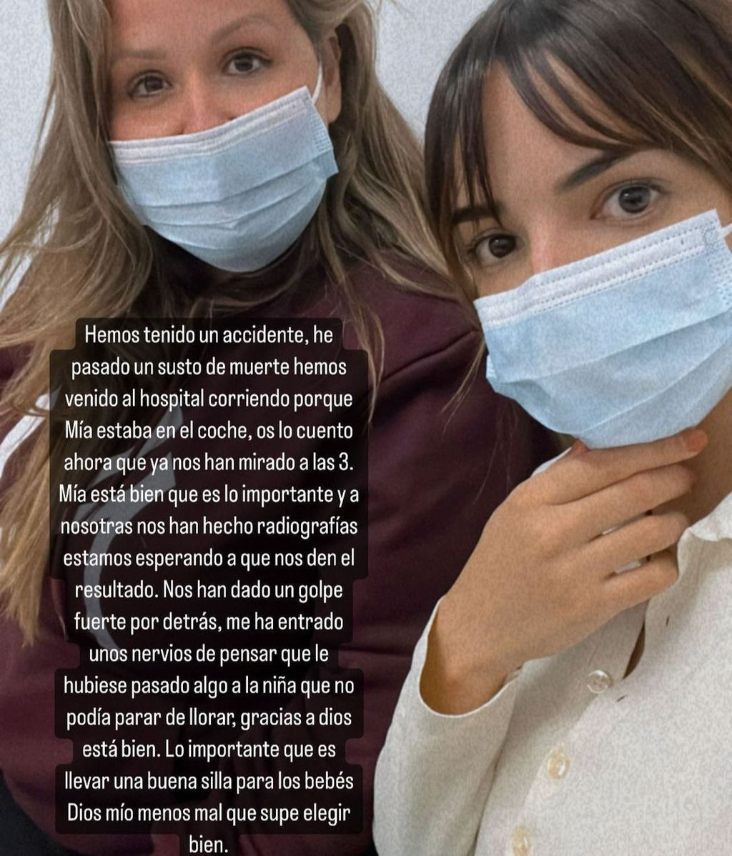 Lucía Sánchez tiene un accidente de tráfico viajando en coche con su hija