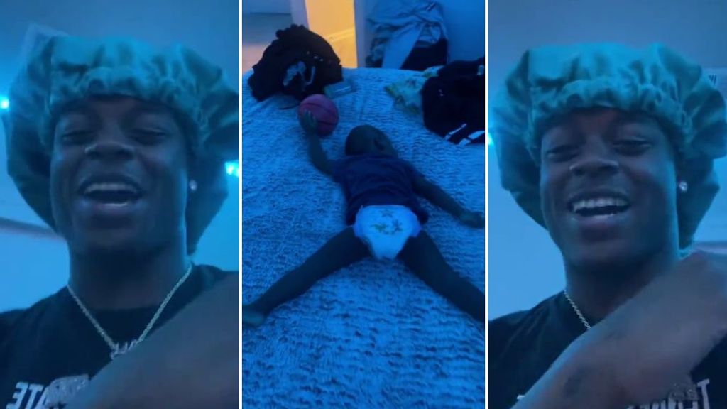 Un padre duerme a su hijo como el símbolo de Michael Jordan: "No puede ser"
