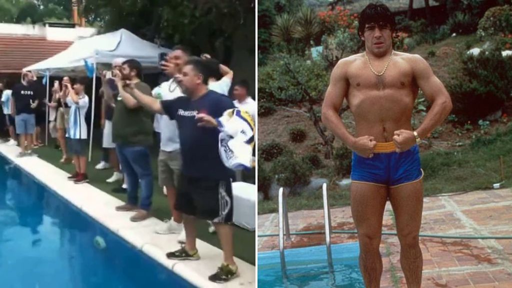 Aficionados argentinos celebran la clasificación en la casa de Maradona: los dueños abrieron las puertas