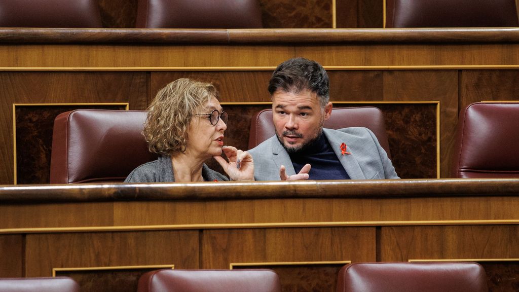 Gabriel Rufián, en su escaño durante el debate de sedición