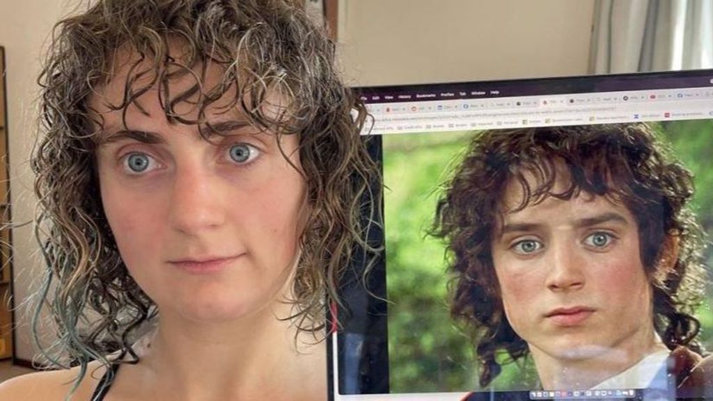 Una mujer se hace viral por convertirse en Frodo tras un corte de pelo