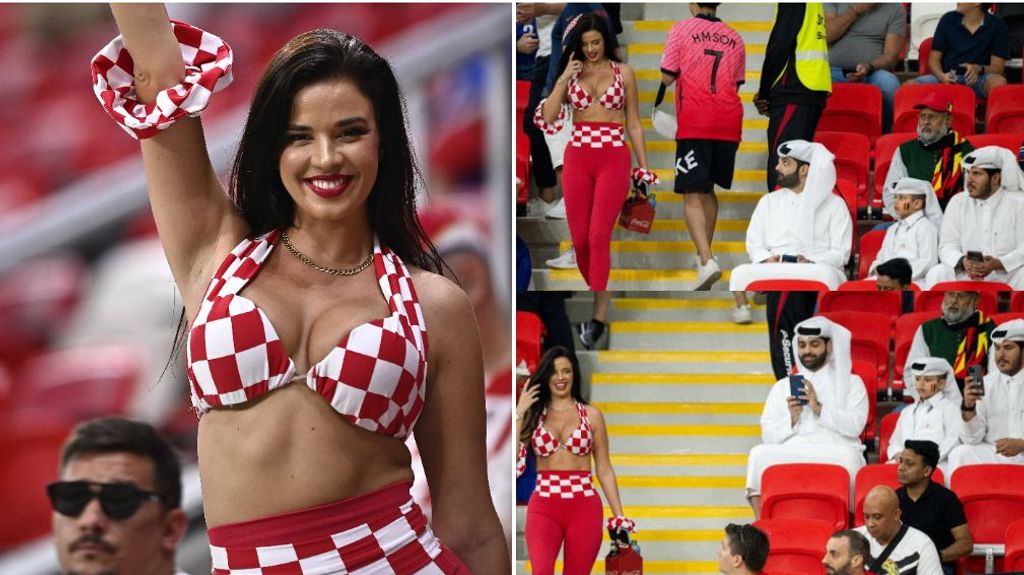 Aficionados qataríes fotografían a Miss Croacia para denunciarla: "No lo hacen porque les guste"