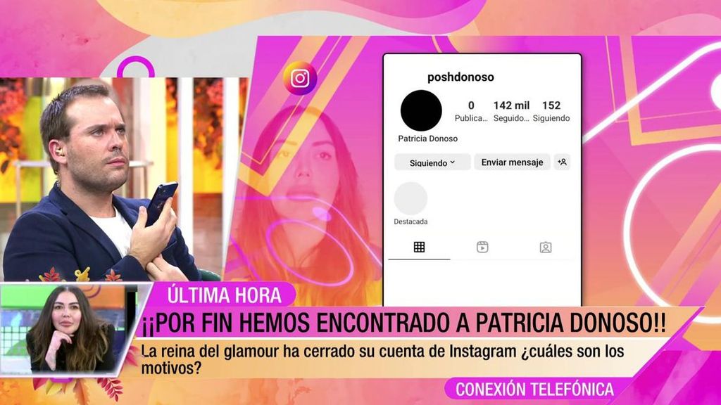 Patricia Donoso cuenta en 'Fiesta' por qué se ha borrado las redes sociales