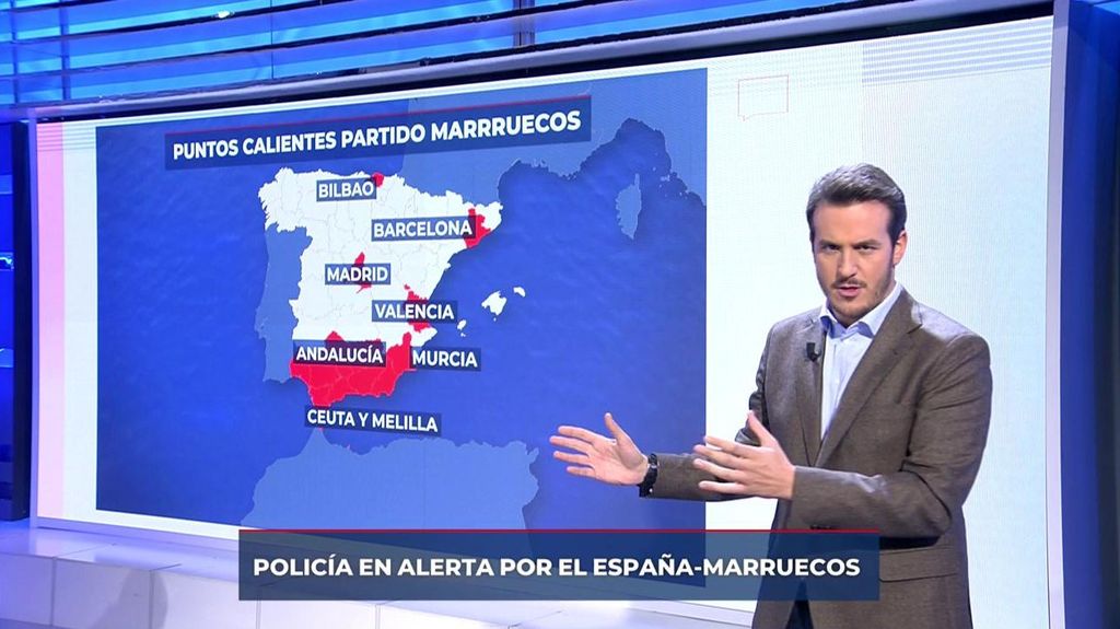 Alerta máxima por el España - Marruecos