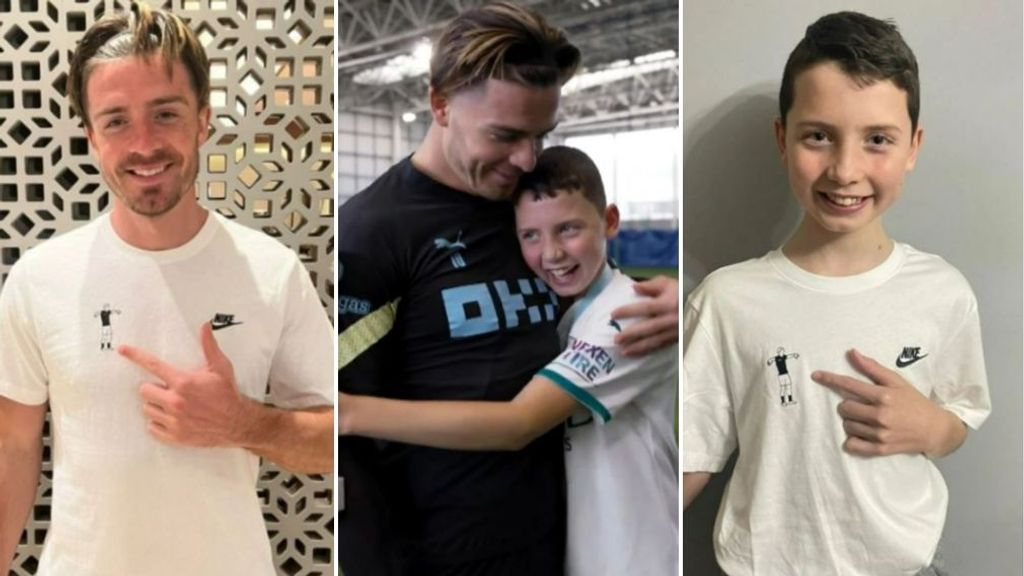 Grealish sigue cumpliendo el sueño de un pequeño con parálisis: lleva su camiseta por todo Qatar