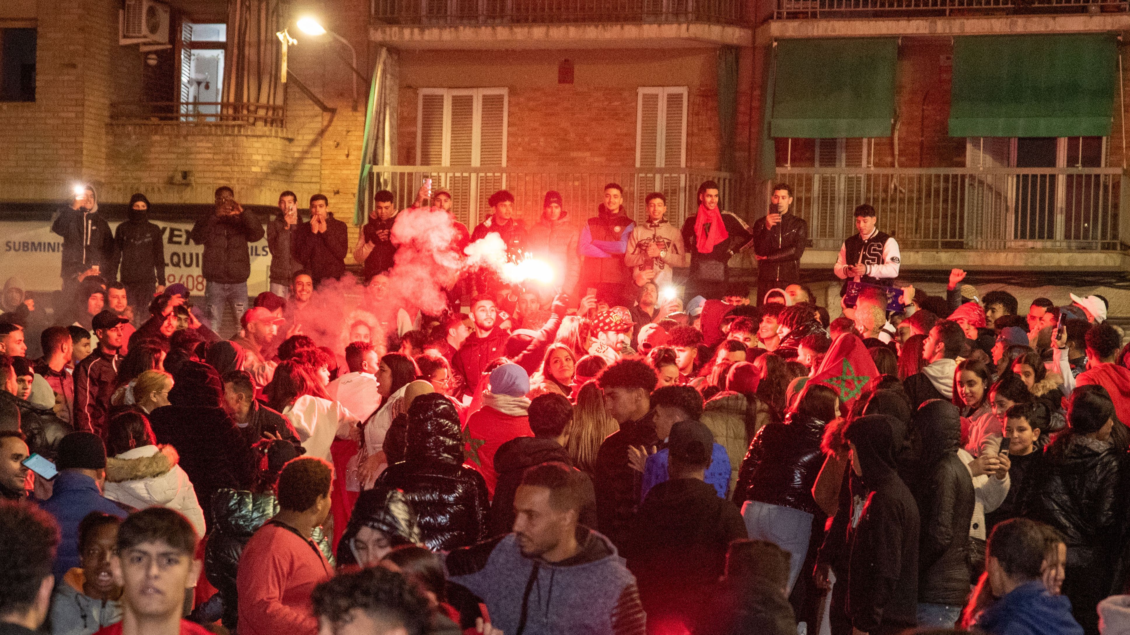 Gran despliegue policial ante las celebraciones de los marroquíes en España por la victoria en el Mundial
