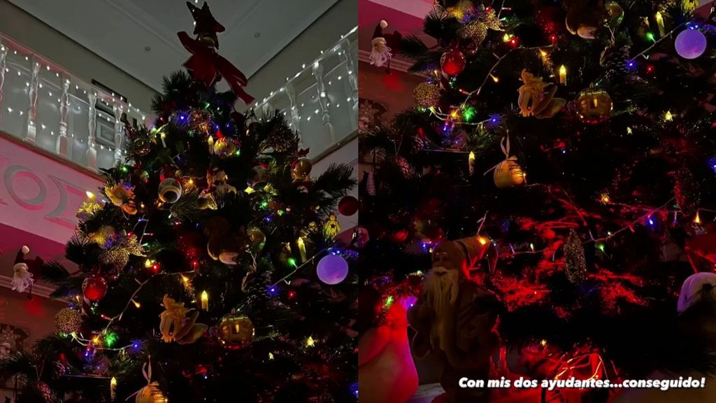 Kiko Hernández y sus dos hijas enseñan su espectacular árbol de Navidad
