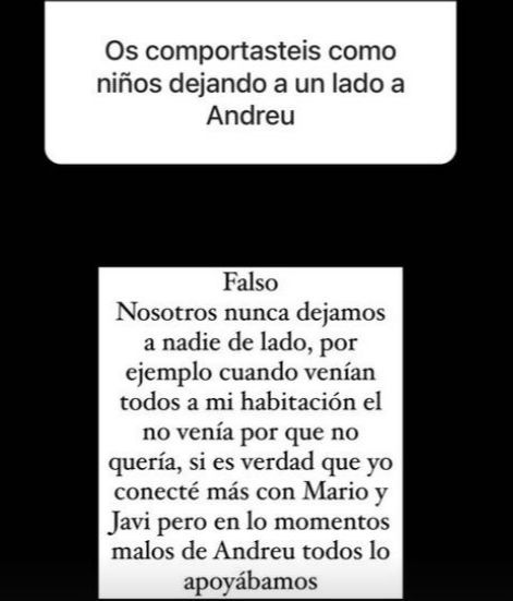 Samu responde sobre Andreu